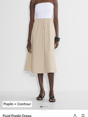 Aritzia Fluid Poplin Midi Dress XS